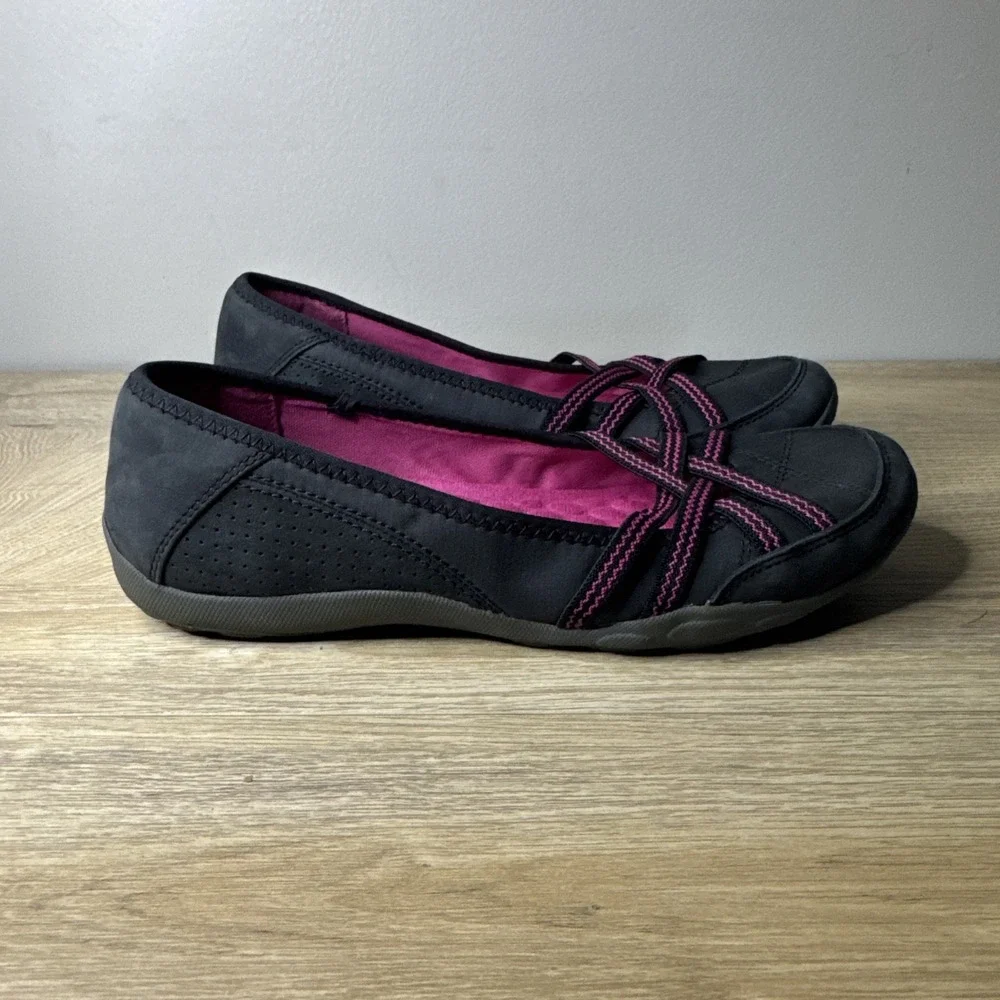 Clarks Shoes Gray Pink Flats Nubuck Suede Cushioned‎ Slip On Neutral Casual 7